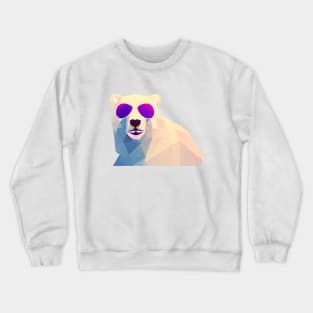 Cool Low Poly Polar Bear wearing Sunglasses Crewneck Sweatshirt